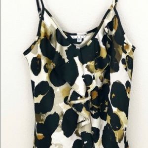 CAbi Large Ruffle Leopard Tank